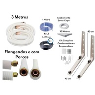Kit Instalação Ar Condicionado Split Inverter Universal 3m 7000-12000 BTU/h com Suporte - imagem 4