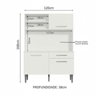 Armário de Cozinha Compacta 120cm Life Madesa - Design Moderno e Funcionalidade Máxima - imagem 3