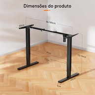 Estrutura de Mesa Elétrica Ajustável com 3 Memórias | Altura 72-120cm | Base Ergonômica Silenciosa (Preto) - imagem 4