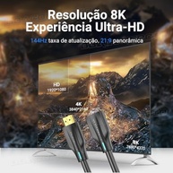 Cabo Extensor HDMI 2.1 VENTION 1m 8K 60Hz 4K 120Hz - Ultra Alta Velocidade 48Gbps para Gamer e Home Theater - imagem 5
