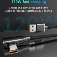 Cabo USB-C 120W Moskado: Carregamento Turbo e L-Shape! - imagem 2