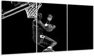 Quadro Michael Jordan Basquete Decorativo - Tela em Tecido 3 Peças 120x60cm - imagem 1