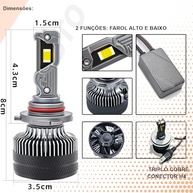 Lâmpada LED H4 180W 20000LM 6000K 12/24V: Iluminação Extrema para Caminhões e Utilitários - imagem 4