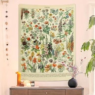 Tapeçaria de Flores Vintage 122x91cm - Decoração Botânica Ilustrativa para Parede - imagem 5