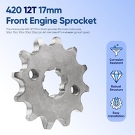 Roda Dentada Dianteira 420 12T 17mm para Motos 125-160cc - Compatibilidade Ampla - imagem 3