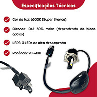 Farol LED Moto: Iluminação 3D Bi-Xenon Titan Fan 125/150 - imagem 1