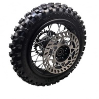Conjunto Pneu Aro Traseiro 80/100-10 para Dirt Bike 50cc-125cc (Eixo 15mm) - imagem 3