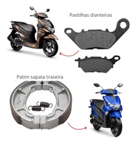 Kit Pastilha Freio Dianteira e Lona Traseira Yamaha Fluo 125cc (2022-2024) - imagem 4