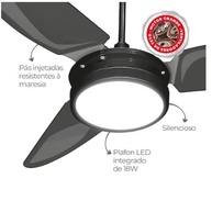 Ventilador de Mesa Laura 127V com Design Moderno e Luz LED Branco Frio - imagem 3
