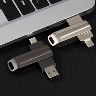Pen Drive 2 em 1 USB-C e USB-A H'maston: 360° Rotativo até 128GB - imagem 2