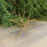 Escultura Ouriço em Metal Dourado - Decoração Moderna 3D 12cm - imagem 3