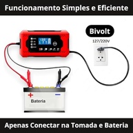 Carregador Inteligente 12V Bivolt para Carro e Moto: Bateria Sempre Nova! - imagem 3