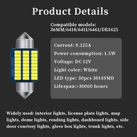 Lâmpada LED Festoon 36mm C5W 30SMD 3014 12V - Iluminação Interna Premium para Carros (Pacote com 2) - imagem 4