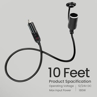 Cabo Extensor Isqueiro Madcatz 3.5m 14AWG 12V/24V - Energia Confiável para Seus Acessórios - imagem 3