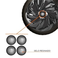 Jogo de Calotas Nitro Black Aro 13 para Citroën C3, C4, Aircross, C5, Xsara, Berlingo + Selo Resinado - imagem 3