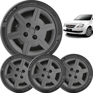 Kit 4 Calotas Aro 13 Grafite Corsa Classic Celta 4x100 Grid - imagem 1