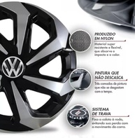 Jogo 4 Calotas Esportivas Spider Aro 13 Preto/Prata para VW Gol Bola G2 G3 G4 (1994-2008) - imagem 5
