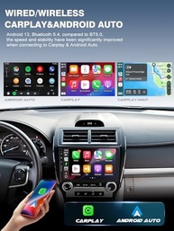 Central Multimídia Android 13 para Toyota Camry 2012-2014: Tela IPS, CarPlay/Android Auto Sem Fio e GPS - imagem 3