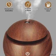 Difusor de Aroma Ultrassônico USB com LED Colorido e Design em Madeira - 130ml - imagem 4
