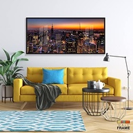 Quadro Decorativo Cidade de São Paulo 130x60cm com Moldura Preta - Modelo 01 - imagem 5