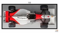 Quadro Decorativo Carro Corrida Honda Senna F1 130x60cm - Moldura Preta com Vinil Brilhante - imagem 4