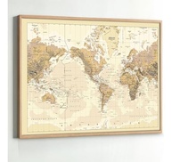 Quadro Mapa Mundi Decorativo 130x90cm - Moldura Moderna para Sala e Quarto - imagem 4