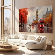 Quadro Decorativo Londres 130x90cm - Arte Moderna em Tecido para Quarto e Sala - imagem 3