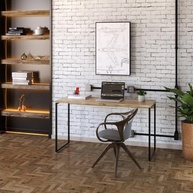 Mesa Dinâmica 135x50x75cm em Carvalho com Estrutura Preta – Moderna, Resistente e Versátil - imagem 1