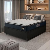 Cama Box Baú Casal com Colchão Pillow Top Hellen - Espuma D45, 138x188cm, Suporte até 150kg - imagem 3