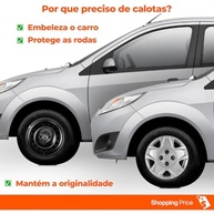 Kit 4 Calotas Aro 14 Fiesta Hatch Sedan 2011-2012 Prata Grid - Cubo Baixo - imagem 3