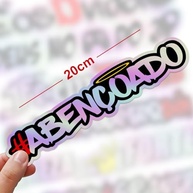 Kit 14 Adesivos Frases Holográfico 20cm - Decore Carro, Moto, Notebook e Mais - imagem 3