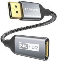UANTIN Adaptador DisplayPort 1.4 para HDMI 2.1: Imersão Total em 8K 60Hz e 4K 120Hz - imagem 1