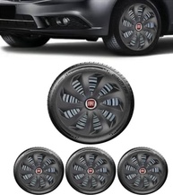 Jogo 4 Calotas Esportivas Velox Aro 14 Preto Fosco - Fiat Novo Uno, Argo, Cronos, Strada e Mais - imagem 2