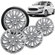 Kit 4 Calotas Ford Ka 2019-2020 Aro 14 Prata Grid - Design Esportivo e Proteção - imagem 1