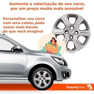 Kit 4 Calotas Aro 14 Montana 2011-2020 Prata Grid Cubo Baixo - Design e Proteção - imagem 5