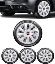 Jogo 4 Calotas Esportivas Velox Aro 14 Prata - Fiat Novo Uno, Argo, Cronos, Strada e Mais! - imagem 2