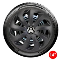 Jogo 4 Calotas Esportivas Velox Aro 14 Preto Fosco - Compatível com VW Gol, Fox, Voyage e mais! - imagem 4