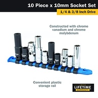 Conjunto de Soquetes Titan 68660: 10 Peças Essenciais 10mm 1/4" e 3/8" - imagem 3