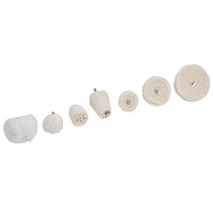 Kit de Roda de Polimento 7 Peças com Haste 1/4" - Flanela de Algodão para Broca - imagem 3