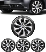 Jogo 4 Calotas Esportivas Velox Aro 14 Preto/Prata - TOYO para Etios, Yaris e Corolla - imagem 1
