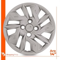 Kit 4 Calotas Aro 14 Fiat Argo 17-20 Prata Cubo Baixo Grid - Design Esportivo e Proteção - imagem 4