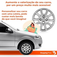 Kit 4 Calotas Siena Aro 14 Prata - Design Grid e Fixação Segura - imagem 5
