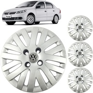 Jogo 4 Calotas Aro 14 VW Gol, Voyage e Saveiro G5 (2009-2012) Grid GR009CA com Adesivo Logo Resinado - imagem 1