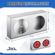 Kit 2 Caixas de Luz Dupla Redonda 10cm Inox 14 Ga para Caminhão e Reboque - Proteção e Personalização - imagem 3