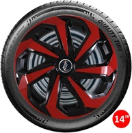 Jogo 4 Calotas Esportivas Spider Aro 14 Preto/Vermelho - Universal para Todos os Carros - imagem 4