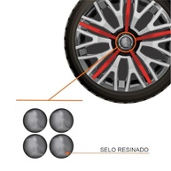Jogo de Calotas Aro 14 Triton Sport Black Silver Red para Peugeot 206, 207, 208, 307, 4008 e Hoggar + Selo Resinado - imagem 3