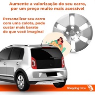 Kit 4 Calotas Aro 14 Prata Grid Cubo Baixo - Up 14 a 16 - imagem 5