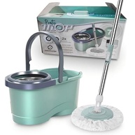 Mop Balde Giratório Pró Verde com Centrífuga em Inox - 2 Refis Microfibra, Balde 7L, Cabo 140cm - imagem 2