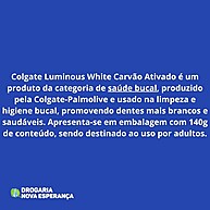 Sorriso Branco e Radiante: Colgate Carvão Ativado 140g - imagem 2