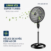 Ventilador Coluna Mondial 40cm Super Turbo Tech 140W - Silencioso com Controle Remoto - imagem 5